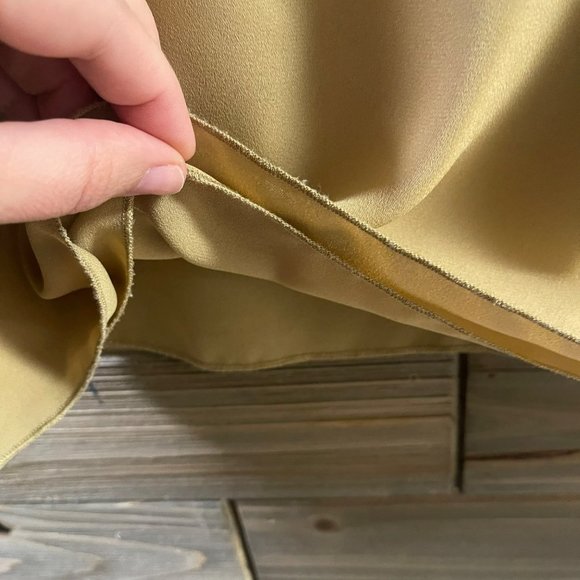 LYSSE New York Windsor Camel Mixed Media Chiffon Overlay Tunic Top Women Size L - Picture 8 of 16